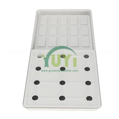 Forodha 24 Mashimo 2x4 White ABS Jedwali Kukua la plastiki na Trays za Mafuriko ya Mafuriko kwa mimea ya ndani