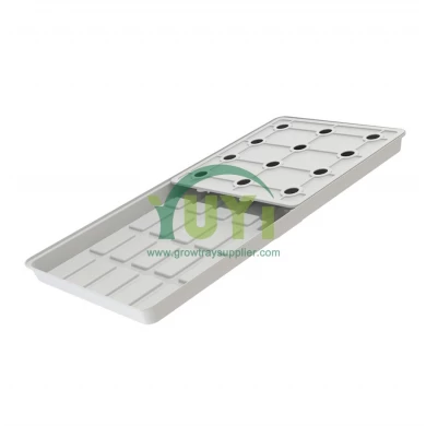 Hochleistungs 2x4 Hochwasserschale mit Deckel mit großem Rechteck ABS-Material Wachsenschale für vertikale Innenhydroponikpflanzsysteme