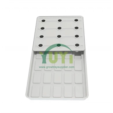 Hochleistungs 2x4 Hochwasserschale mit Deckel mit großem Rechteck ABS-Material Wachsenschale für vertikale Innenhydroponikpflanzsysteme