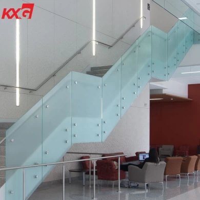 China kunxing glass factory frosted tempered glass for railing shower door building glass