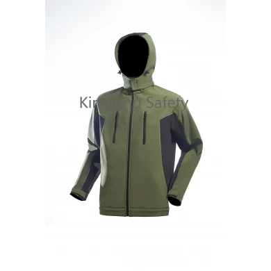 Novo design personalizado 100% poliéster Jaqueta masculina Works Soft Shell Casaco outdoor à prova de vento Softshell