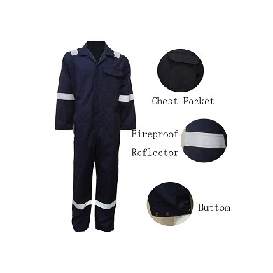 China Supplier Fireproof Coverall,100% Cotton Workwear Coverall with brass zipper