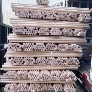 Tiges de cheville rondes en bois massif de pin, vente en gros, avec fabrication de paquets