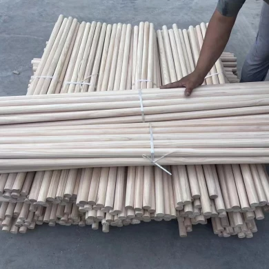Մեծածախ սոճու կլոր պինդ փայտե փայտի կեռաձողեր փաթեթներով պատրաստում