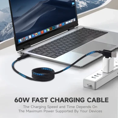 Logo personnalisé 60W Charge magnétique noire USB C vers USB C Câble double sortie 4 en 1 Câble de chargement multi-magnétique