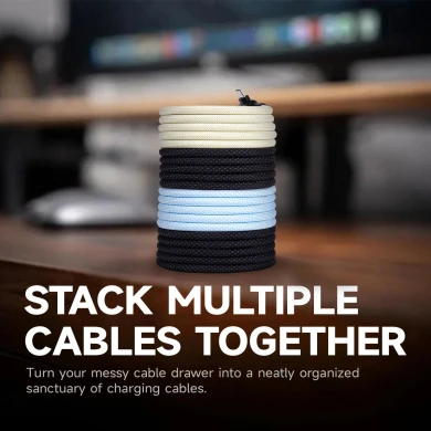 Logo personnalisé 60W Charge magnétique noire USB C vers USB C Câble double sortie 4 en 1 Câble de chargement multi-magnétique