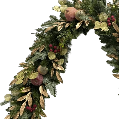 Senmasine 72'' Künstliche Weihnachtsfruchtgirlande für Treppen, Kamin, Hängedekoration