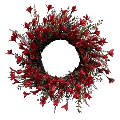 Senmasine 22 Inch Artificial Forsythia Autumn Wreath For Wall Front Door Hanging Fall Harvest Decorative