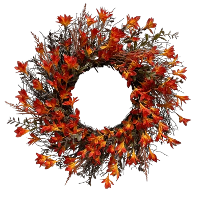 Senmasine 22 Zoll künstlicher Forsythien-Herbstkranz zum Aufhängen an der Wand, Haustür, Herbsternte, dekorativ