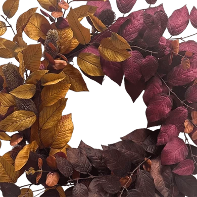 Senmasine 24 Zoll Herbsternte Künstlicher Banyan-Herbstkranz für Wand-, Haustür-Hängedekoration