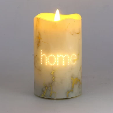 Senmasine Flameless Wax Led Candles Bullet Lamp Head Candle Plastic Fiber Optic Flicker Printing Letter