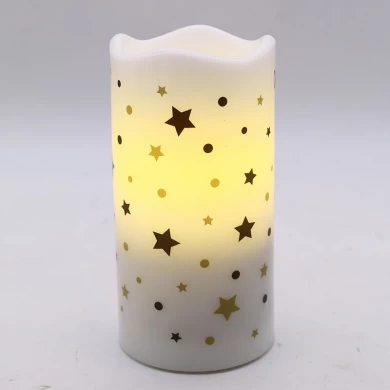 Senmasine Static Projection Candle 7.5*15cm Star Projector Lights Flameless Candles