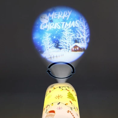 Senmasine Obrotowa bezpłomieniowa świeca projekcyjna Dekoracja świąteczna Świece nocne 7,5 * 15 cm