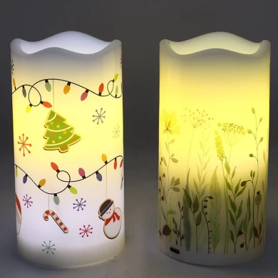 Senmasine вращающаяся беспламенная проекционная свеча праздничное украшение ночник свечи 7,5*15 см