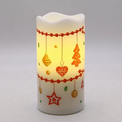 Senmasine Candela di proiezione senza fiamma rotante Decorazione natalizia Candele a luce notturna 7,5 * 15 cm