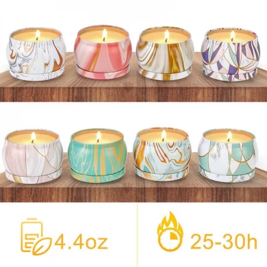 El regalo perfumado vela de la cera de soja de Senmasine 8pcs fija las velas perfumadas del Aromatherapy de lujo de la etiqueta personalizada