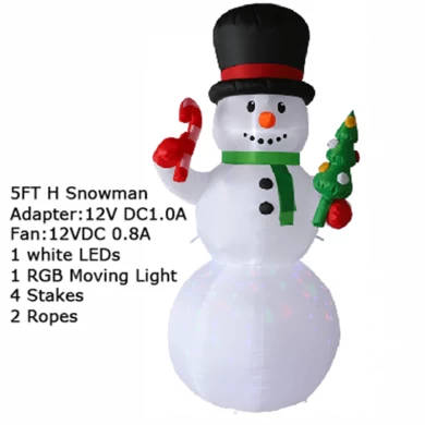 Senmasine Christmas Snowman Nadmuchiwane kryty, zewnętrzny, wysadzany w powietrze wystrój ogrodu, oświetlenie LED