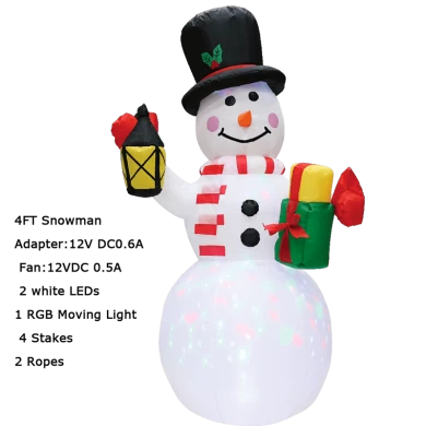 Senmasine Weihnachten aufblasbarer Schneemann mit LED-Lichtern, zum Aufblasen, für den Innen- und Außenbereich, festliche Feiertags-Weihnachtsdekoration