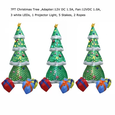 Senmasine Рождественская надувная елка Blow Up Рождественское украшение Встроенные светодиодные фонари Крытый открытый праздничный декоративный