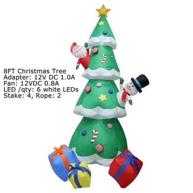 Árbol inflable de Navidad Senmasine, decoración navideña, luces Led integradas, decoración navideña para interiores y exteriores