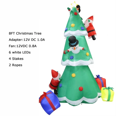 Senmasine Christmas Inflatable Tree Blow Up Xmas Decoration Build-in Led Lights Indoor Outdoor Holiday Decorative