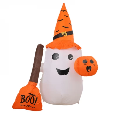 Calabaza fantasma inflable Senmasine de Halloween para el hogar, decoración interior y exterior, Led incorporado