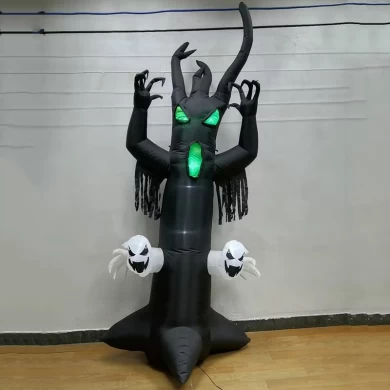Senmasine Arbre gonflable d'Halloween de 9 pieds avec lumière LED intégrée fantôme, décoration intérieure et extérieure
