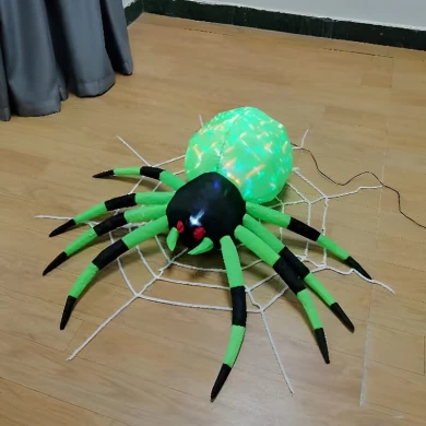 عنكبوت سينماسين للهالوين قابل للنفخ مع جهاز عرض LED متعدد الحركة مدمج لتزيين الحفلات الخارجية