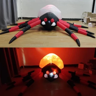 Senmasine Halloween aufblasbare Spinne mit integriertem LED-Multi-Moving-Projektor-Licht, Outdoor-Party-Dekoration