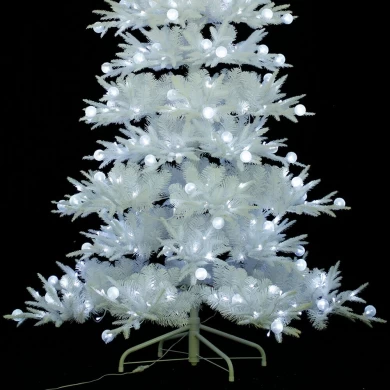 Árbol de Navidad flocado Senmasine con luces de burbujas Led bicolor decoración exterior de Pvc Artificial blanco Pe