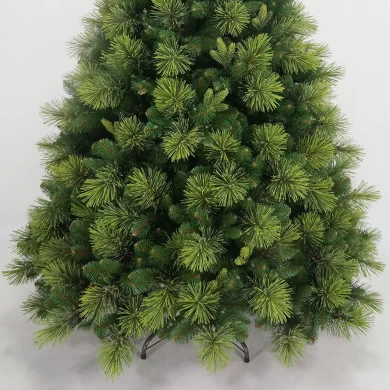 Senmasine 7,5 stopy zielona choinka do dekoracji świątecznych na zewnątrz sztuczna twarda igła mieszana PVC Pe