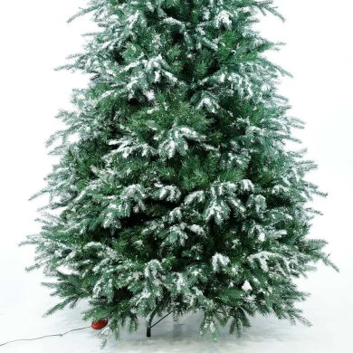 Senmasine Alberi di Natale floccati artificiali in PVC da 7,5 piedi con luci a LED Decorazione natalizia per le vacanze all'aperto