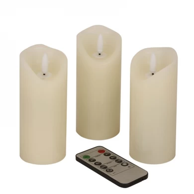Беспламенные свечи Senmasine, 6 шт., с настоящим восковым аккумулятором, 4 дюйма, 5 дюймов, 6 дюймов, 7 дюймов, 8 дюймов, 9 дюймов, светодиодные свечи на колонне