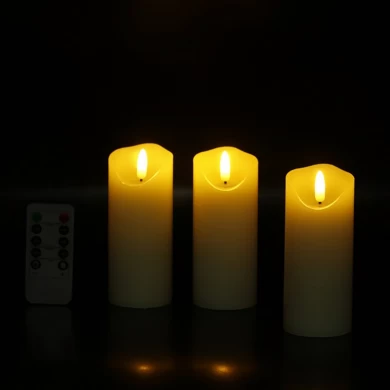Senmasine 6 Stück flammenlose Kerze mit echtem Wachs, batteriebetrieben, 10,2 cm, 12,7 cm, 15,2 cm, 17,8 cm, 20,3 cm, 22,9 cm, LED-Säulenkerzen