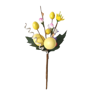 Senmasine paasprikkers met kleurrijke schuimeieren gemengde kunstmatige bladeren konijn-worteldecoratie