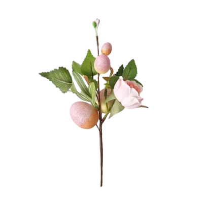 Senmasine Easter Egg Picks With Artificial Leaves Flowers Rabbit Carrot Decoration 9/10/11/12/14/15 Inch