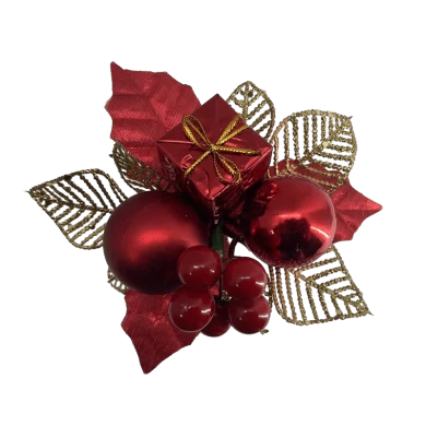 Senmasine meerdere stijlen bessen picks voor kerstboom krans decoratie gemengde dennenappels hulstbladeren