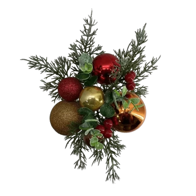 Senmasine - Selecciones de bayas navideñas con adornos brillantes, piñas, decoración de hojas artificiales