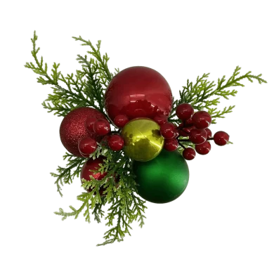 Сенмасине, рождественские ягоды, блестящие безделушки, сосновые шишки, искусственные листья, украшение