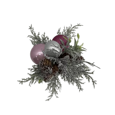 Senmasine Plettro natalizio satinato con pigne glitterate Decorazione natalizia invernale in pino artificiale