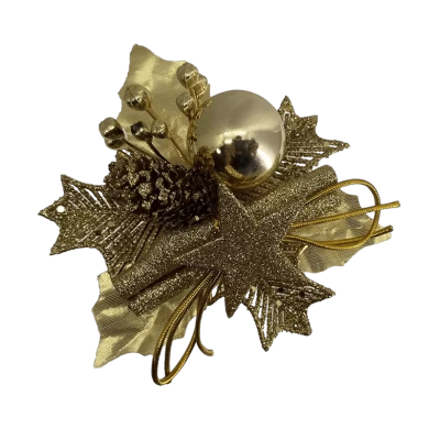 Senmasine искусственный цветок с искусственными листьями, блестящая сосна, сосновая шишка, смешанное украшение для рождественского шара