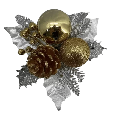 Senmasine sztuczny kwiat ze sztucznymi liśćmi sosna brokatowa szyszka mieszana świąteczna dekoracja kulkowa
