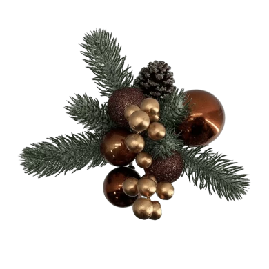 Senmasine-púas de pino artificiales con hojas brillantes, bola de Navidad, piña, decoración navideña de invierno, manualidades Diy
