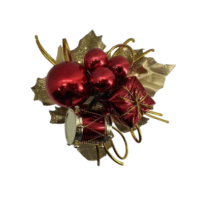 Senmasine メリークリスマスピック人工グリッター葉枝クリスマスボールギフトボックス冬の装飾
