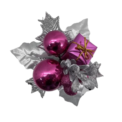 Senmasine Merry Christmas Pick With Artificial Glitter Leaves Branches Xmas Ball Gift Box Winter Decoration