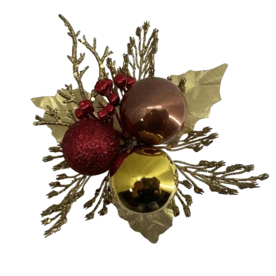 Senmasine Picaretas artificiais de Natal com bolas de brilho, decoração de Natal e férias de inverno