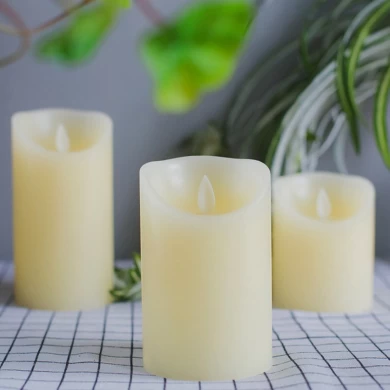 Senmasine LED white Flameless Candles with Remote Control Real Wax Pillar LED Flickering Candles