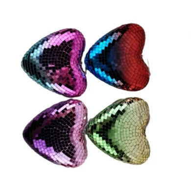 Senmasine Herz-Disco-Kugel zum Aufhängen, mehrere Farben, 11 cm, 13,5 cm, Party-Festival-Dekoration