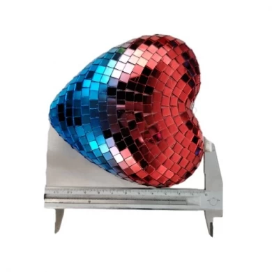 كرة ديسكو على شكل قلب من سينماسين للتعليق، ألوان متعددة 11 سم 13.5 سم لتزيين الحفلات