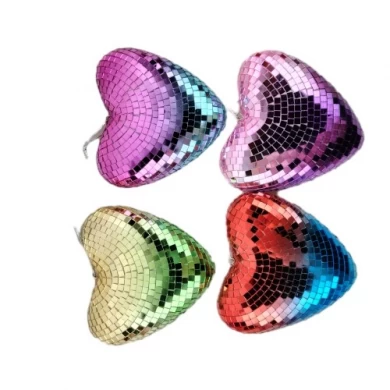 Senmasine sfera da discoteca a forma di cuore per appendere decorazioni per feste in più colori da 11 cm a 13,5 cm